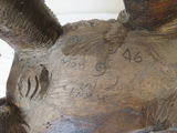 Large 20" Carved Wood Elephant With Tusks Signed  - thumbnail 6 of 6