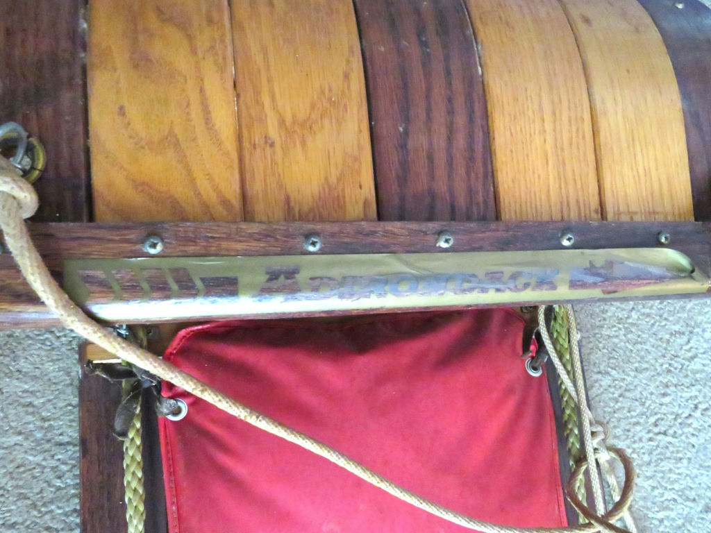 1950s Adirondack Industries 6 ft Wood Toboggan with Cushions - image 3 of 6