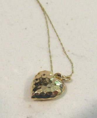 Elka 14k Gold Soldered Chain with 14k Heart Pendant - Image 1 of 8