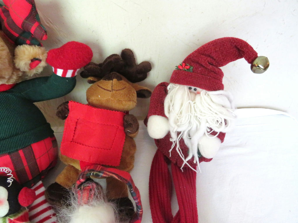 Christmas Plush Reinder Snowmen and Santas lot - image 3 of 4