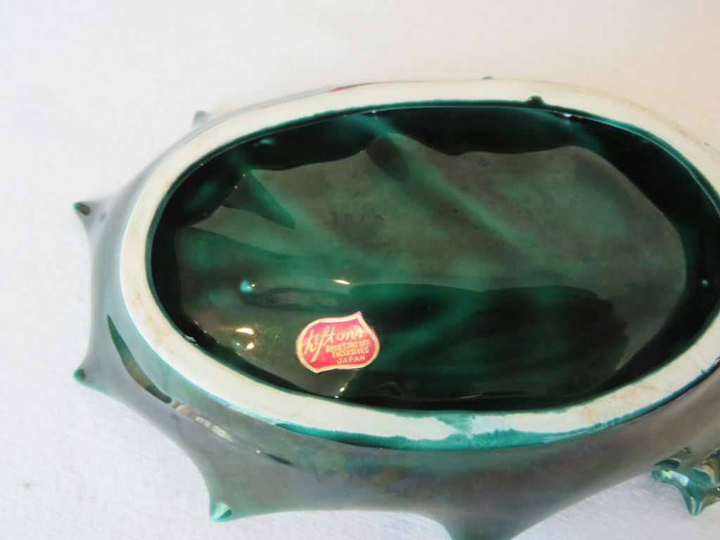 Vintage Lefton Holly Berry Tree Sleigh and Candy Dishes - image 6 of 8