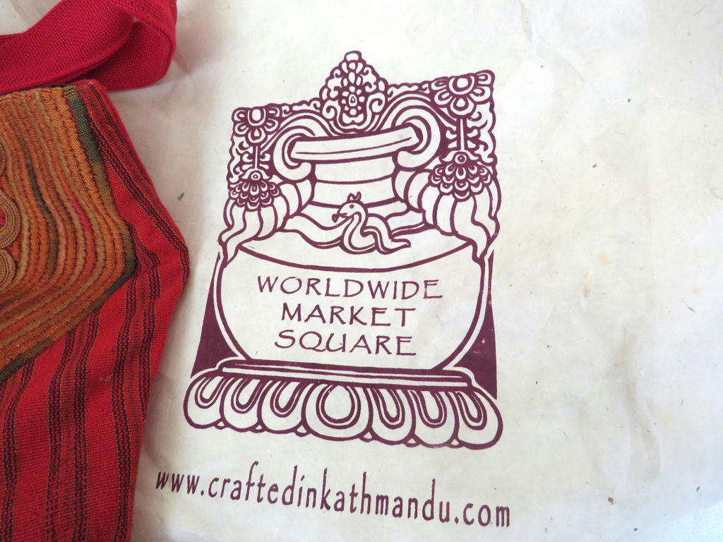 Handmade India fabric Tote Bag with Tags and Paperwork - image 3 of 6