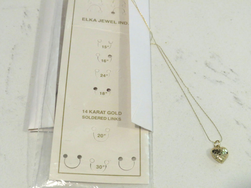 Elka 14k Gold Soldered Chain with 14k Heart Pendant - image 4 of 8