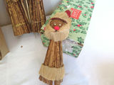 Vintage Corn Husk Burlap Wise Men Santa and Holy Family - thumbnail 2 of 6