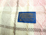 Vintage Pendleton Wool Pink Gray Fringed Throw Blanket - thumbnail 2 of 3