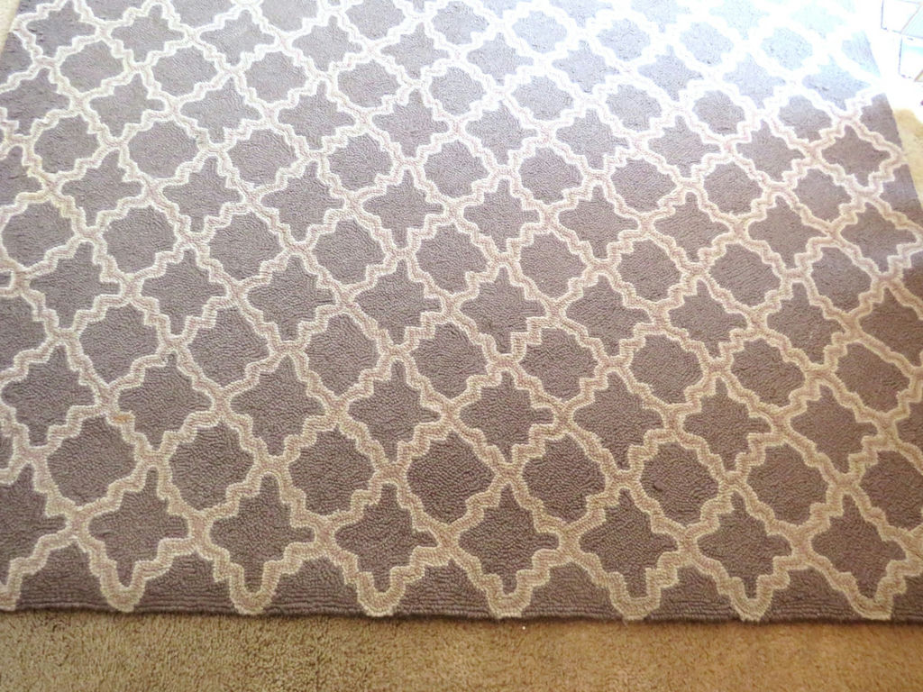 4x6 cotton area rug gray and white diamond pattern - image 2 of 4