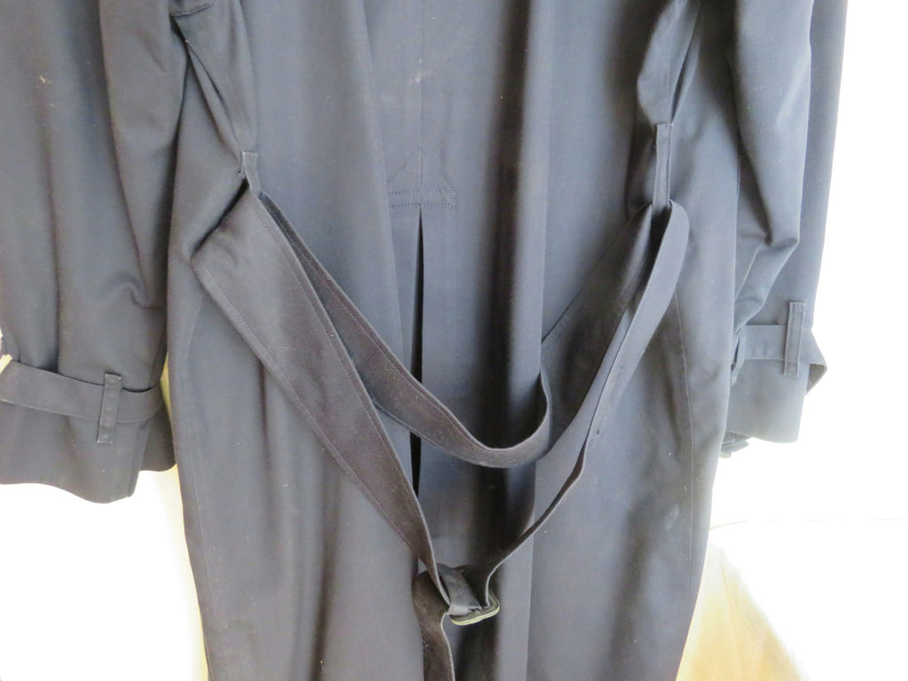 Women's Navy Burberry's Plaid Lined Trench Coat Sz 10 Long  - image 11 of 14