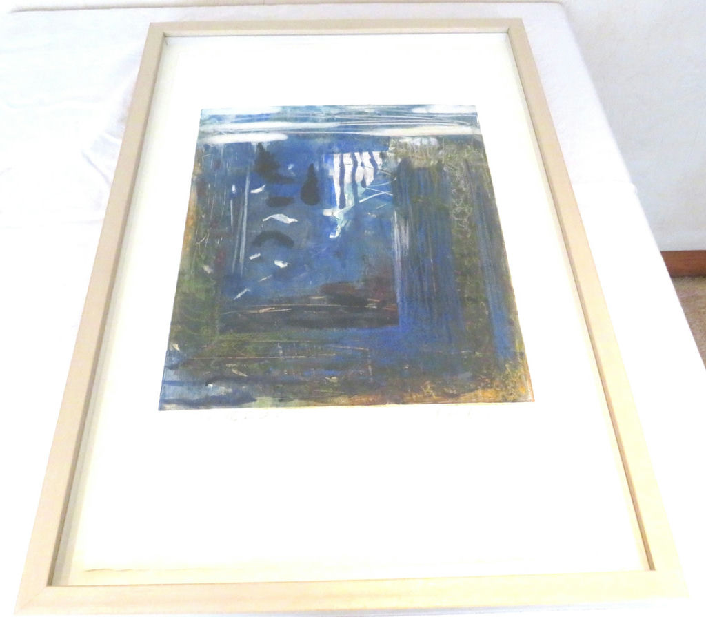 Somerville in Blue Framed Art Signed S. Albert - image 2 of 5
