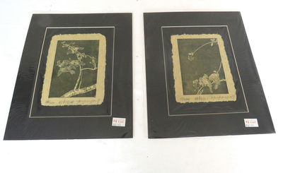 Pair of Asian Rice Paper Art Signed Yu Yuen Hong - Image 1 of 7