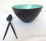 Krenit MCM Green and Black Bowl with Salad Tongs - thumbnail 4 of 6