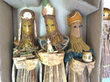 Vintage Corn Husk Burlap Wise Men Santa and Holy Family - thumbnail 4 of 6