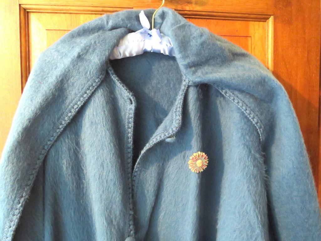 Women's Wool Button Cape with attached Scarf and Pin - image 2 of 7