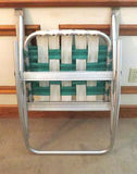 Vintage Green and White Webbed Camp Rocking Chair - thumbnail 5 of 5