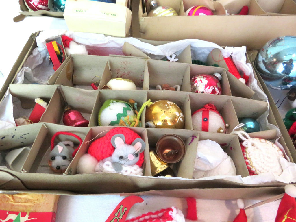 Large Lot of Vintage Christmas Ornaments Glass Porcelain Santas - image 11 of 18