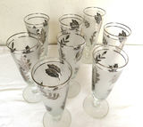 Vintage Libbey Silver Leaf Set of 8 Pisner Glasses - thumbnail 3 of 5