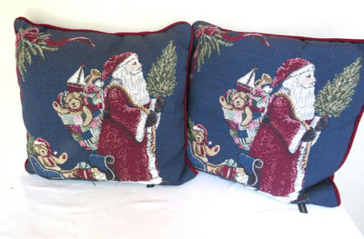 Pair of Portofino Christmas Santa Throw Pillows - Image 1 of 4