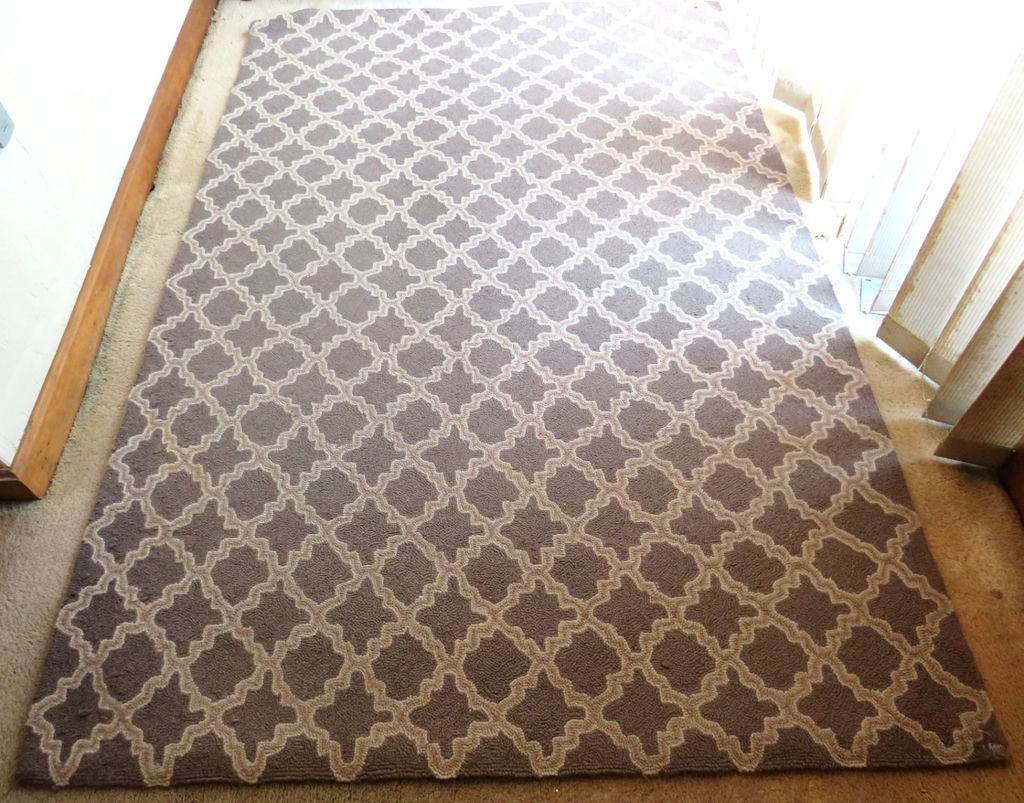 4x6 cotton area rug gray and white diamond pattern - image 4 of 4