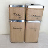 Vintage 4 piece Canister Set Lincoln Kreamerware Beautyware - thumbnail 1 of 3