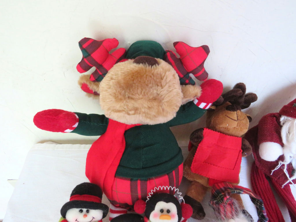Christmas Plush Reinder Snowmen and Santas lot - image 2 of 4