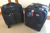 2 Small Black Samsonite Carry On Suitcases - thumbnail 1 of 8