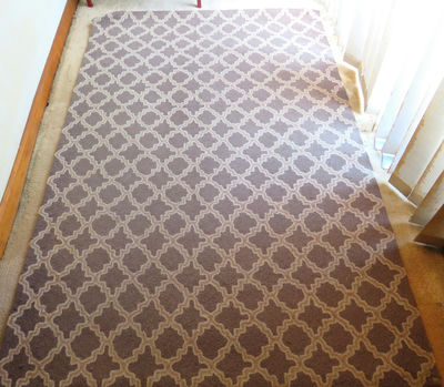 4x6 cotton area rug gray and white diamond pattern - Image 1 of 4