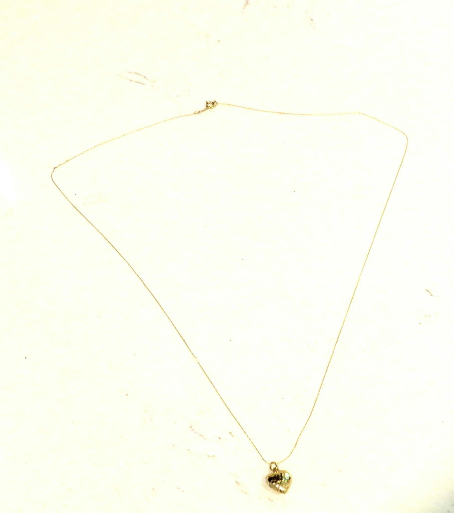 Elka 14k Gold Soldered Chain with 14k Heart Pendant - image 6 of 8