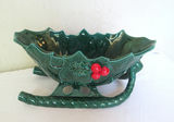 Vintage Lefton Holly Berry Tree Sleigh and Candy Dishes - thumbnail 5 of 8