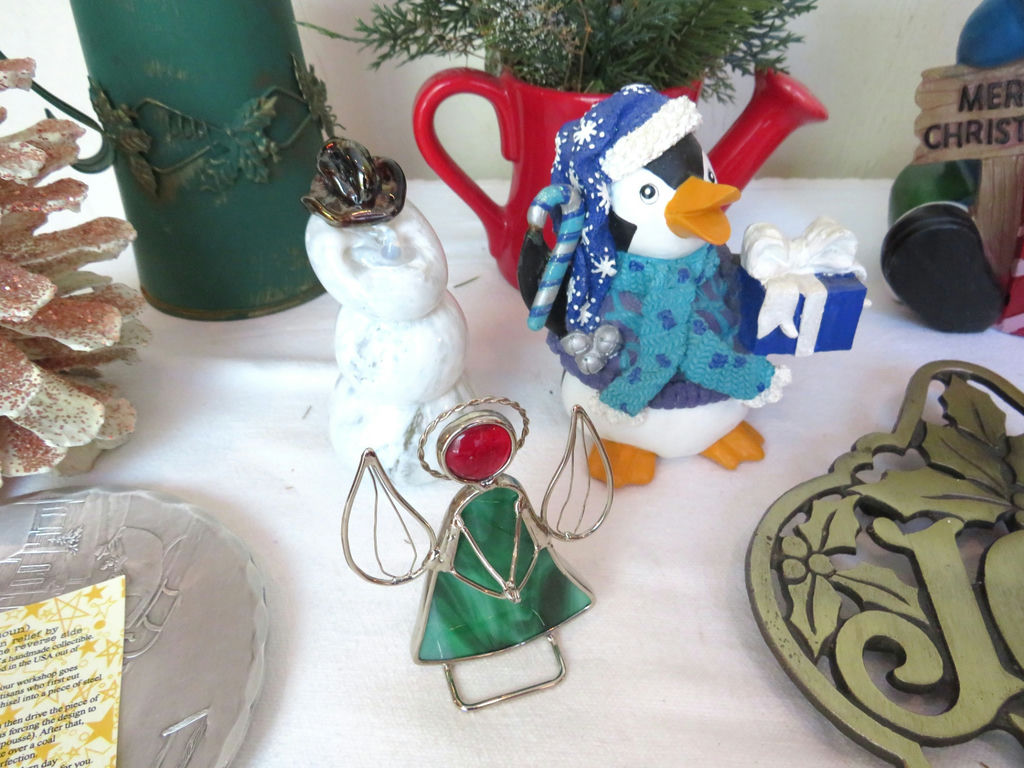 Fun Christmas Eclectic Decor Tin Pitcher Ceramic - image 6 of 7