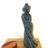 Asian Decor Geisha Statue Fan Ying Yang Wood Box - thumbnail 2 of 8