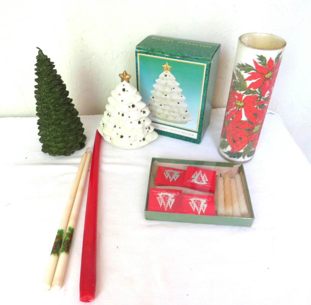 Variety of Christmas Candles and Wrought Iron Candle Tree - image 3 of 9