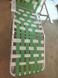 Vintage Green and White Webbed Chaise Lounge - thumbnail 4 of 6