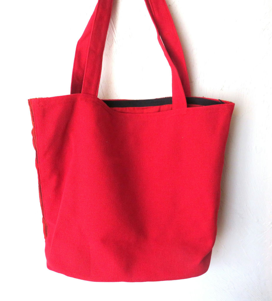 Handmade India fabric Tote Bag with Tags and Paperwork - image 6 of 6
