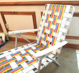 Vintage Webbed Multi-Color Camp Lounge Chair - thumbnail 4 of 5