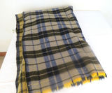 Vintage Green and Blue Plaid Wool Throw Blanket - thumbnail 1 of 4