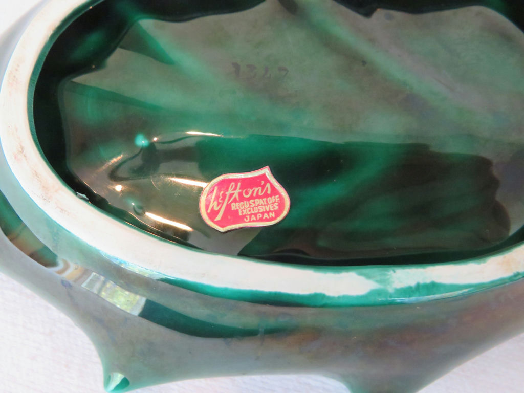 Vintage Lefton Holly Berry Tree Sleigh and Candy Dishes - image 7 of 8