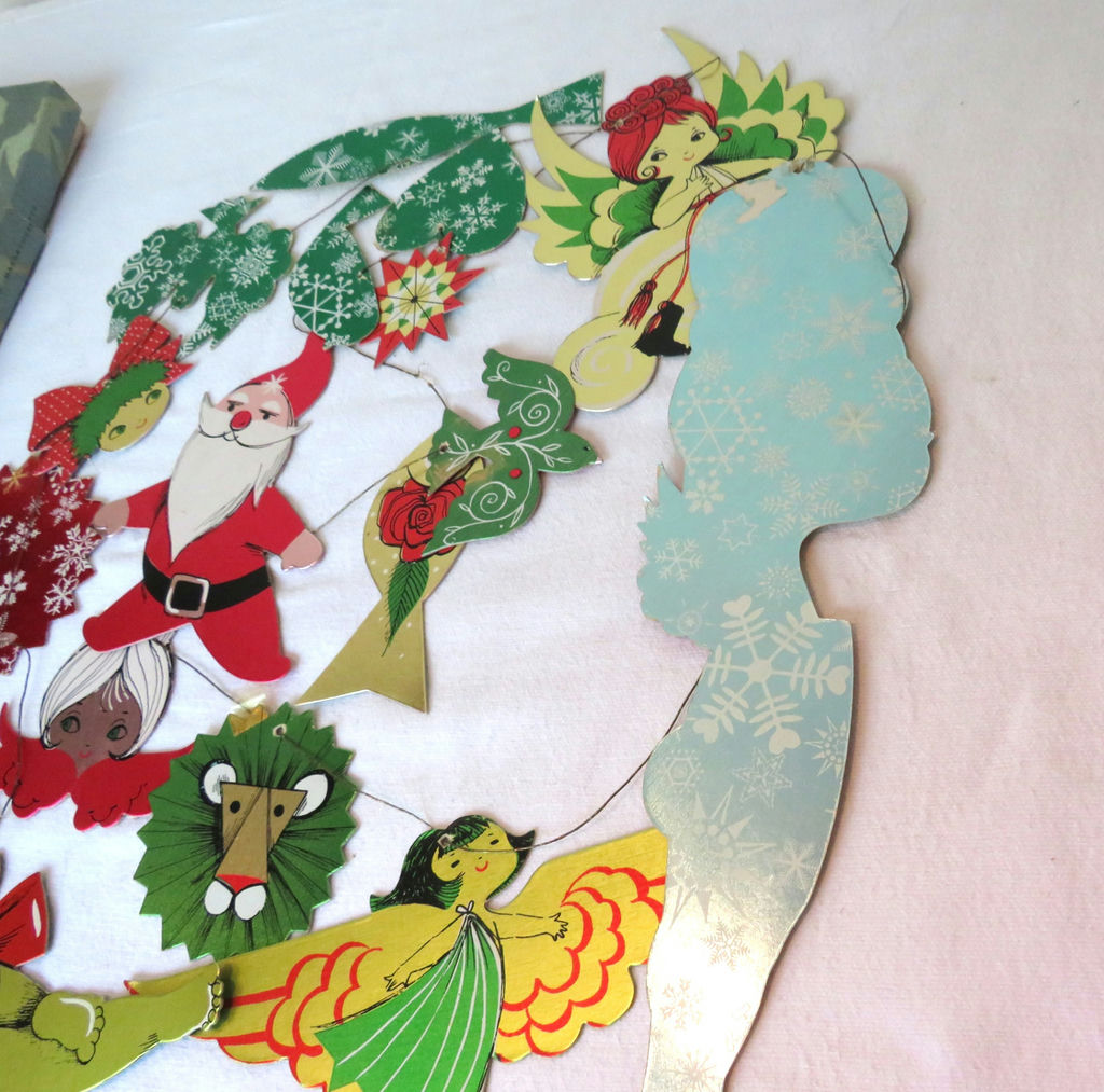 RARE Vintage Chuck Gruen MCM Die Cut Ornaments in Box - image 5 of 9