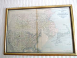 Antique Massachusetts & USA Framed Railroad Map 1898 - thumbnail 1 of 7
