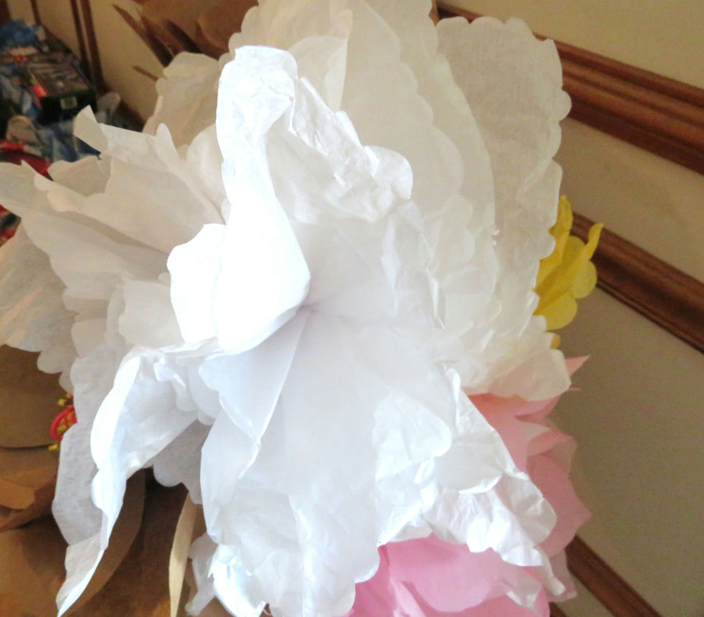 Giant Handmade Paper Flowers and Faux Flowers in vase - image 6 of 6