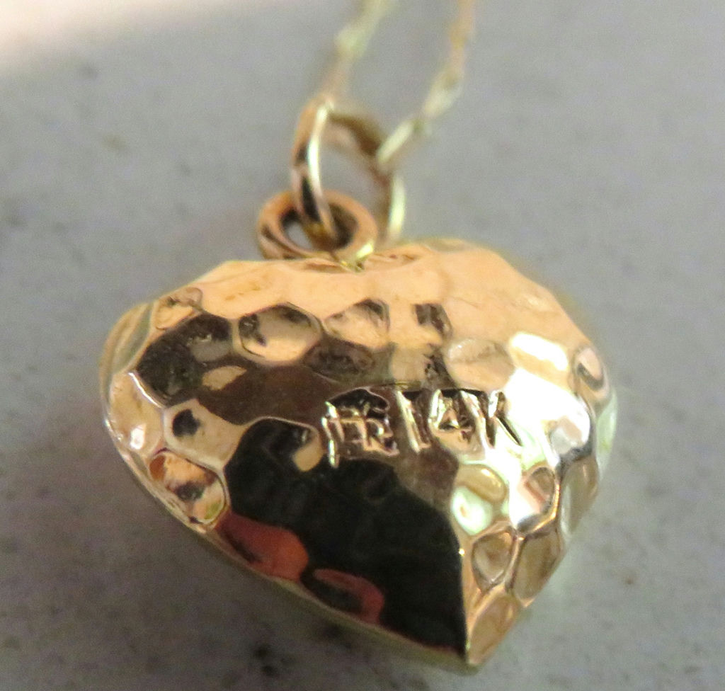 Elka 14k Gold Soldered Chain with 14k Heart Pendant - image 3 of 8