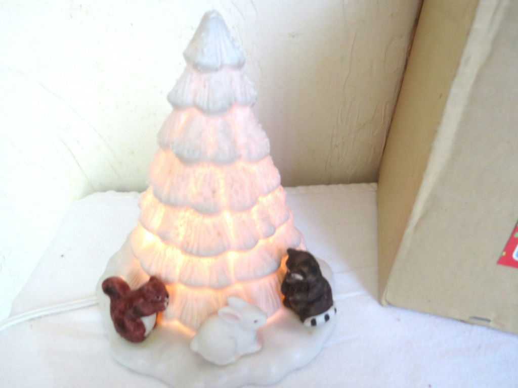 Vintage Lighted Forest Friends Ceramic Christmas Tree - image 2 of 5