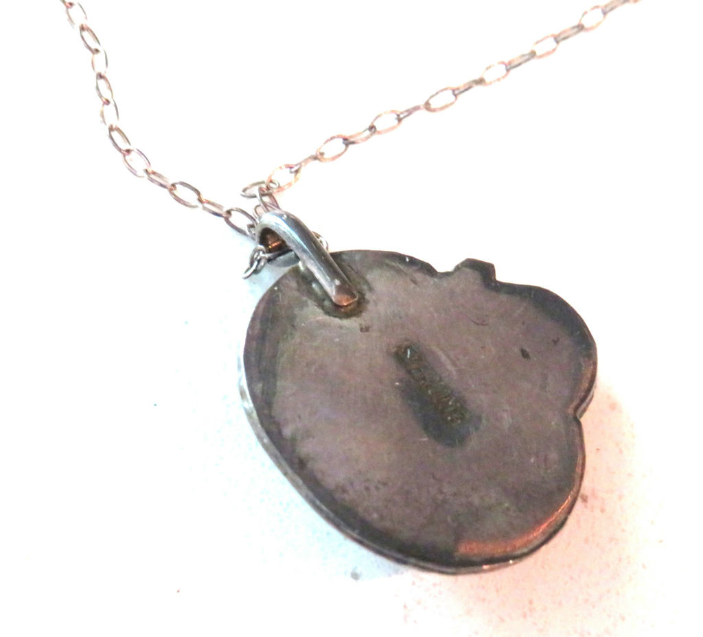 Sterling Silver Necklace with Malachite Stone Pendant - image 4 of 5
