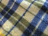 Vintage Green and Blue Plaid Wool Throw Blanket - thumbnail 4 of 4