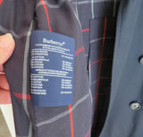 Women's Navy Burberry's Plaid Lined Trench Coat Sz 10 Long  - thumbnail 8 of 14
