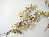 Vintage MCM Gold Butterfly Leaf Pair of Metal Wall Art - thumbnail 2 of 2