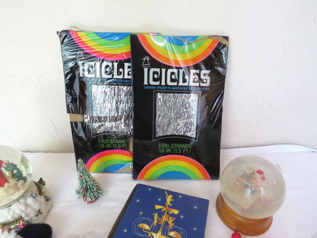 Huge Lot Christmas Decor Icicles Snow Globes Candles - image 6 of 20