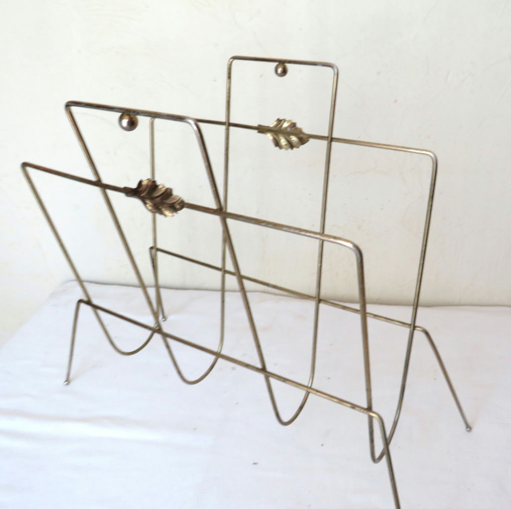 Vintage MCM Gold Metal Magazine Stand - image 2 of 2