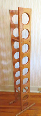 Mid-century Modern Oak Wine Rack Tower - Image 1 of 5