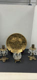 Decorative Plate with Brass Candle Holders - thumbnail 1 of 13