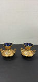 Vintage Blue and Gold Glass Vases - thumbnail 1 of 8