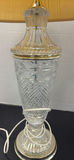 Cut Glass Table Lamp with Pleated Shade - thumbnail 4 of 8